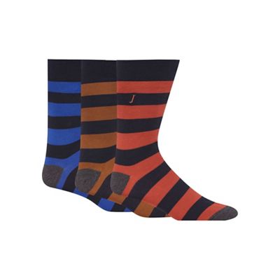 Pack of three assorted striped socks